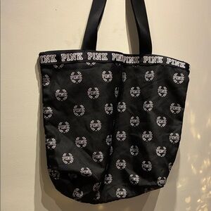 PINK Victoria's Secret Black Tote with White Logo